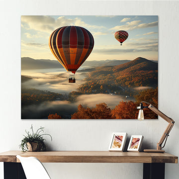 Autumn Hot Air Balloon Charm - Hot Air Balloon Canvas Wall Art